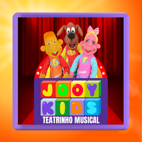 Teatrinho infantil com o grupo de bonecos JOOY KIDS